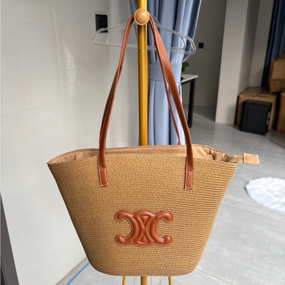 Celine straw tote bag, 44x27x23cm